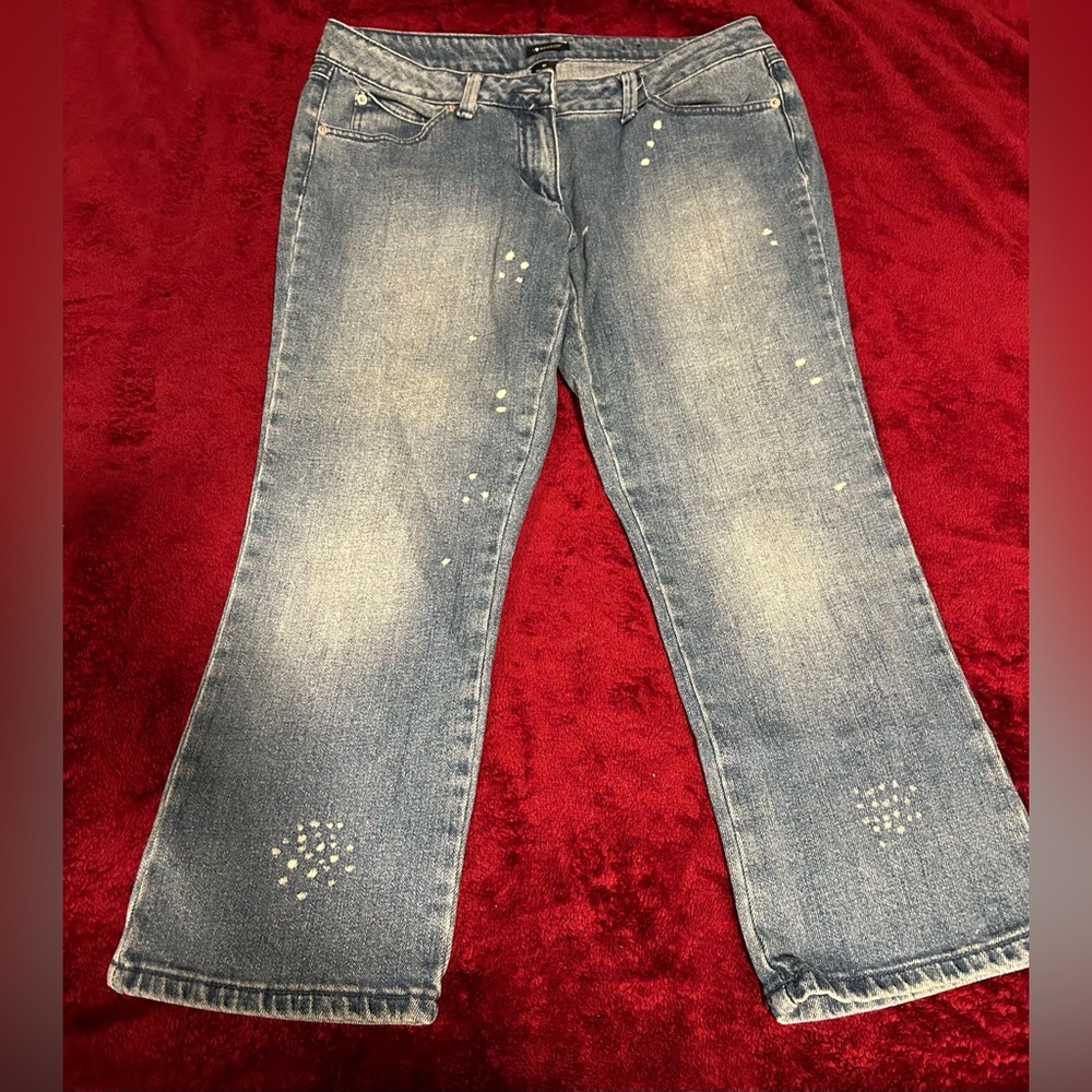 I Heart Ronson Women’s Crop Jeans With “bleach” White Spots